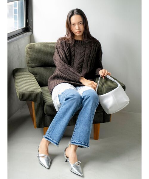 Ungrid(アングリッド)の「カットオフスリムストレートデニム(デニムパンツ・レディース・インディゴブルー/ブルー・25inch/24inch/26inch)」の8枚目の写真