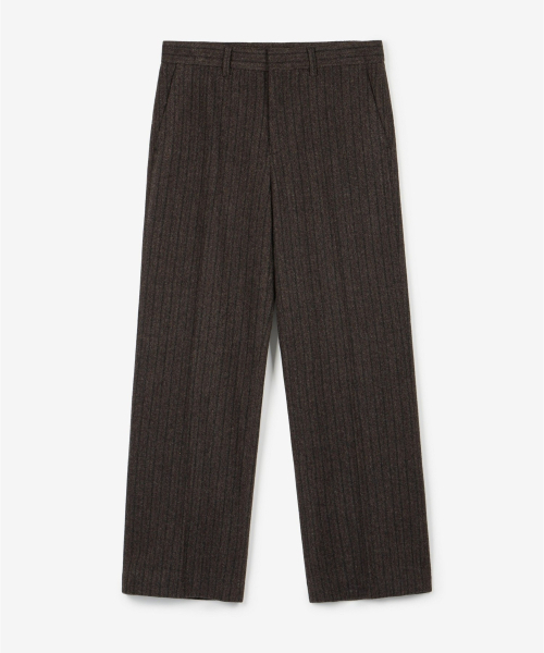 TNGT(ティーエヌジーティー)の「Wide Fit Wool Herringbone Pants (Brown) TNPA6F104W2(スラックス・メンズ・その他・90/82/78/86)」の2枚目の写真