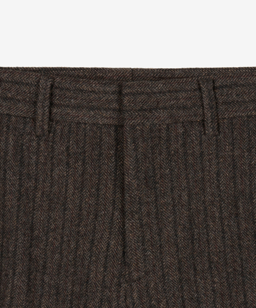 TNGT(ティーエヌジーティー)の「Wide Fit Wool Herringbone Pants (Brown) TNPA6F104W2(スラックス・メンズ・その他・90/82/78/86)」の4枚目の写真