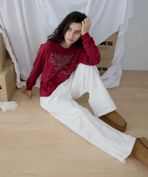 CHICKS（チックス）の「ビビッドツーポケットワイドスウェットパンツ アイボリー（スウェットパンツ・レディース・アイボリー・ONE SIZE）」の4枚目の写真