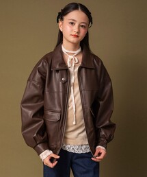 MELLOW-LY（メロウリー）の「【MELLOW-LY】フェイクレザーブルゾン（その他アウター）」
