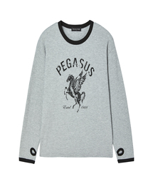 ペガサス ワッフルウォーマー Tシャツ ホワイトグレー