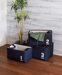 entre square（アントレスクエアー）の「b.c.l/デニムストレージボックス ３個セット（収納グッズ）」