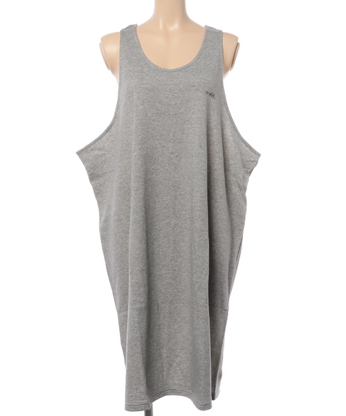 X-girl（エックスガール）の「GAUZE SWEAT TANK DRESS /タンクワンピ/ドレス/ラフ/幅広/バッククロス/シンプル/無地/刺繍（タンクトップ・レディース・ブルー/アッシュ/ホワイト・ONE SIZE）」の3枚目の写真