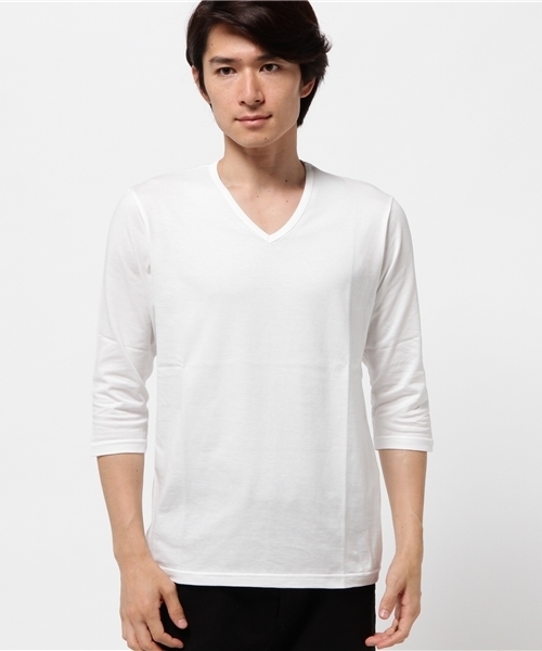 ARCADE（アーケード）の「日本製 七分袖カットソー（Tシャツ/カットソー・メンズ・ネイビー/ブラック/ホワイト/ライトグレー・LL/L/M/S）」の3枚目の写真