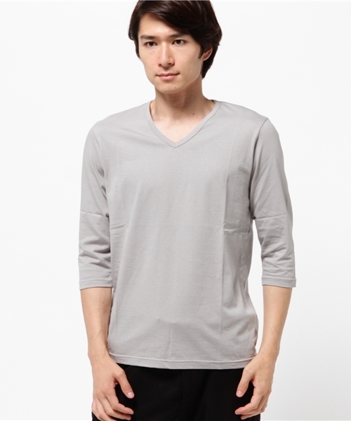 ARCADE（アーケード）の「日本製 七分袖カットソー（Tシャツ/カットソー・メンズ・ネイビー/ブラック/ホワイト/ライトグレー・LL/L/M/S）」の4枚目の写真