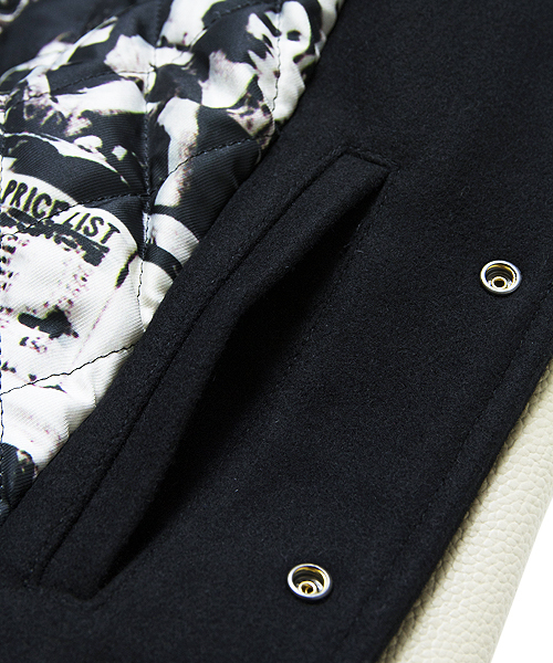 JACKROSE（ジャックローズ）の「TRS袖レザースタジャンTOKYO（スタジャン・メンズ・ブラック×ホワイト/ブラック×ブラック・XX-LARGE/XL/L/M）」の8枚目の写真