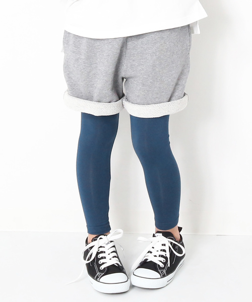 devirock（デビロック）の「【旧モデル】全19色 天使のレギンス 10分丈（レギンス/スパッツ・キッズ・ホワイト系その他/杢グレー/ブラック系その他/ヘザーチャコール/マスタード/ダークネイビー/ブラック/ブラック系その他2/スモークピンク/ホワイト/カーキ/チャコール/ブルー系その他/パープル系その他・120cm/160cm/150cm/110cm/140cm/80ｃｍ/130cm/100cm/90cm）」の10枚目の写真