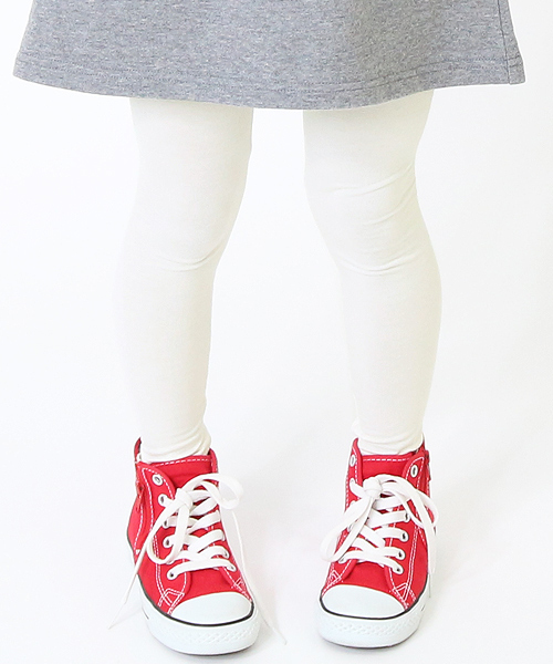 devirock（デビロック）の「【旧モデル】全19色 天使のレギンス 10分丈（レギンス/スパッツ・キッズ・ホワイト系その他/杢グレー/ブラック系その他/ヘザーチャコール/マスタード/ダークネイビー/ブラック/ブラック系その他2/スモークピンク/ホワイト/カーキ/チャコール/ブルー系その他/パープル系その他・120cm/160cm/150cm/110cm/140cm/80ｃｍ/130cm/100cm/90cm）」の3枚目の写真