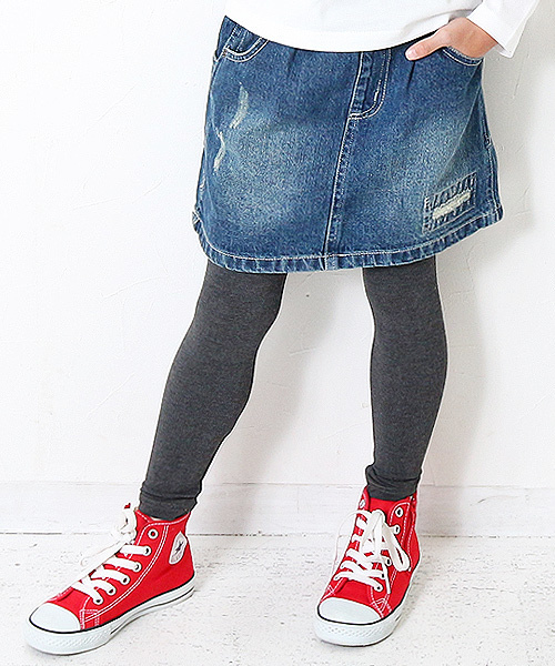 devirock（デビロック）の「【旧モデル】全19色 天使のレギンス 10分丈（レギンス/スパッツ・キッズ・ホワイト系その他/杢グレー/ブラック系その他/ヘザーチャコール/マスタード/ダークネイビー/ブラック/ブラック系その他2/スモークピンク/ホワイト/カーキ/チャコール/ブルー系その他/パープル系その他・120cm/160cm/150cm/110cm/140cm/80ｃｍ/130cm/100cm/90cm）」の7枚目の写真