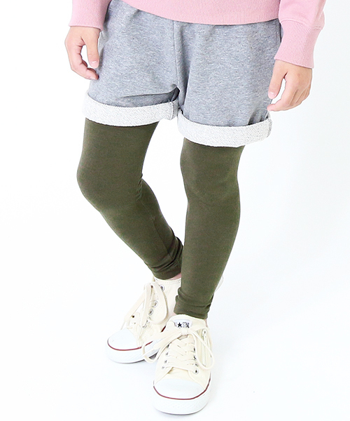 devirock（デビロック）の「【旧モデル】全19色 天使のレギンス 10分丈（レギンス/スパッツ・キッズ・ホワイト系その他/杢グレー/ブラック系その他/ヘザーチャコール/マスタード/ダークネイビー/ブラック/ブラック系その他2/スモークピンク/ホワイト/カーキ/チャコール/ブルー系その他/パープル系その他・120cm/160cm/150cm/110cm/140cm/80ｃｍ/130cm/100cm/90cm）」の9枚目の写真