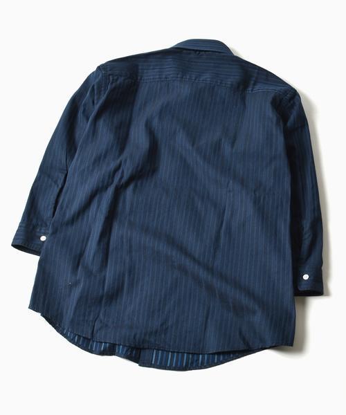 SHIPS（シップス）の「SC: 17SS カラミ セミワイドカラー 7スリーブシャツ（シャツ/ブラウス・メンズ・ブルー/サックスブルー/ベージュ/ネイビー・MEDIUM/SMALL/X-LARGE/LARGE）」の5枚目の写真