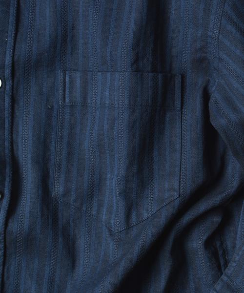SHIPS（シップス）の「SC: 17SS カラミ セミワイドカラー 7スリーブシャツ（シャツ/ブラウス・メンズ・ブルー/サックスブルー/ベージュ/ネイビー・MEDIUM/SMALL/X-LARGE/LARGE）」の7枚目の写真