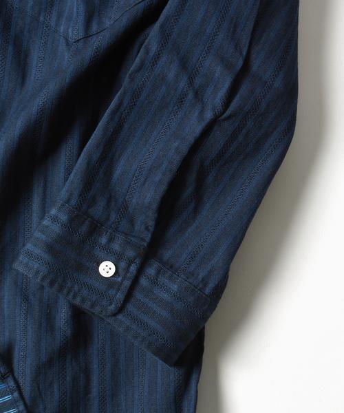 SHIPS（シップス）の「SC: 17SS カラミ セミワイドカラー 7スリーブシャツ（シャツ/ブラウス・メンズ・ブルー/サックスブルー/ベージュ/ネイビー・MEDIUM/SMALL/X-LARGE/LARGE）」の8枚目の写真