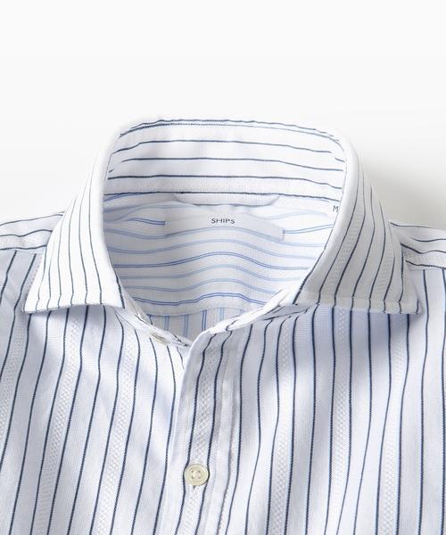 SHIPS（シップス）の「SC: 17SS カラミ セミワイドカラー 7スリーブシャツ（シャツ/ブラウス・メンズ・ブルー/サックスブルー/ベージュ/ネイビー・MEDIUM/SMALL/X-LARGE/LARGE）」の10枚目の写真