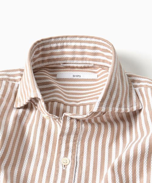 SHIPS（シップス）の「SC: 17SS カラミ セミワイドカラー 7スリーブシャツ（シャツ/ブラウス・メンズ・ブルー/サックスブルー/ベージュ/ネイビー・MEDIUM/SMALL/X-LARGE/LARGE）」の13枚目の写真
