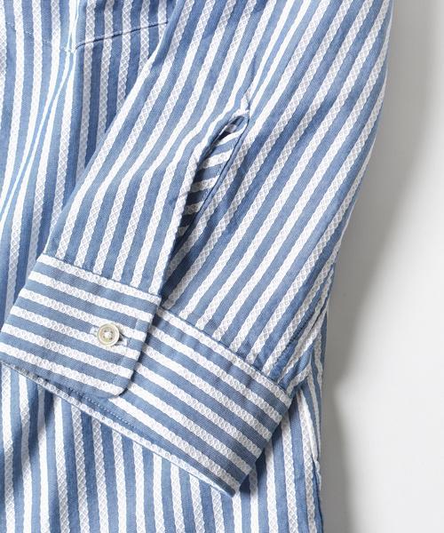 SHIPS（シップス）の「SC: 17SS カラミ セミワイドカラー 7スリーブシャツ（シャツ/ブラウス・メンズ・ブルー/サックスブルー/ベージュ/ネイビー・MEDIUM/SMALL/X-LARGE/LARGE）」の16枚目の写真