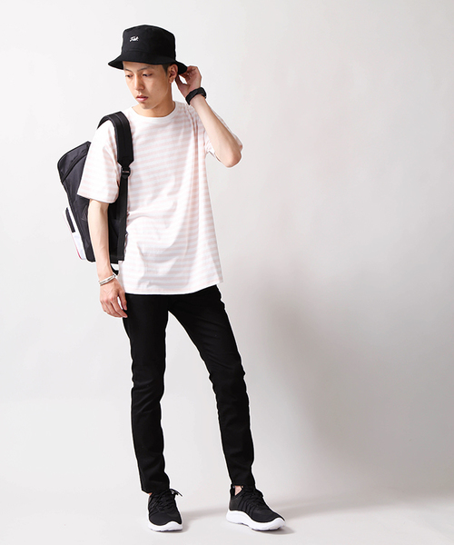 WEGO（ウィゴー）の「WEGO/CaliforniaコットンボーダーTシャツ（Tシャツ/カットソー・メンズ・ピンク/ホワイト/杢グレー/ブルー・MEDIUM/LARGE）」の19枚目の写真