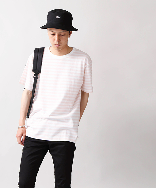 WEGO（ウィゴー）の「WEGO/CaliforniaコットンボーダーTシャツ（Tシャツ/カットソー・メンズ・ピンク/ホワイト/杢グレー/ブルー・MEDIUM/LARGE）」の20枚目の写真