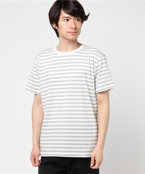 WEGO（ウィゴー）の「WEGO/CaliforniaコットンボーダーTシャツ（Tシャツ/カットソー・メンズ・ピンク/ホワイト/杢グレー/ブルー・MEDIUM/LARGE）」の16枚目の写真