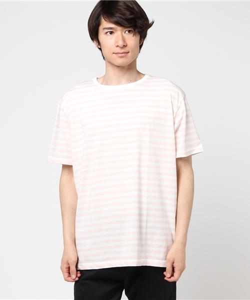 WEGO（ウィゴー）の「WEGO/CaliforniaコットンボーダーTシャツ（Tシャツ/カットソー・メンズ・ピンク/ホワイト/杢グレー/ブルー・MEDIUM/LARGE）」の10枚目の写真