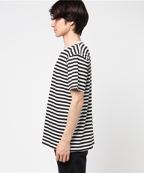 WEGO（ウィゴー）の「WEGO/CaliforniaコットンボーダーTシャツ（Tシャツ/カットソー・メンズ・ピンク/ホワイト/杢グレー/ブルー・MEDIUM/LARGE）」の22枚目の写真