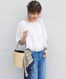 Khaju | Khaju:バックリボンストライプブラウス◇(シャツ/ブラウス)