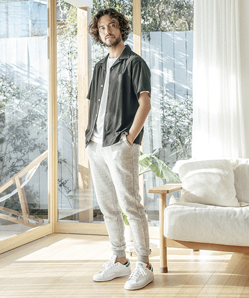 ANGENEHM(アンゲネーム)の「mhs1123-Loose Open Collar Shirts シャツ(シャツ/ブラウス・メンズ・ブラック/ベージュ/オリーブ/ピンク・M/L/S)」の9枚目の写真