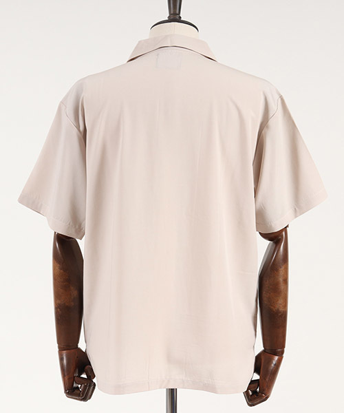 ANGENEHM(アンゲネーム)の「mhs1123-Loose Open Collar Shirts シャツ(シャツ/ブラウス・メンズ・ブラック/ベージュ/オリーブ/ピンク・M/L/S)」の11枚目の写真