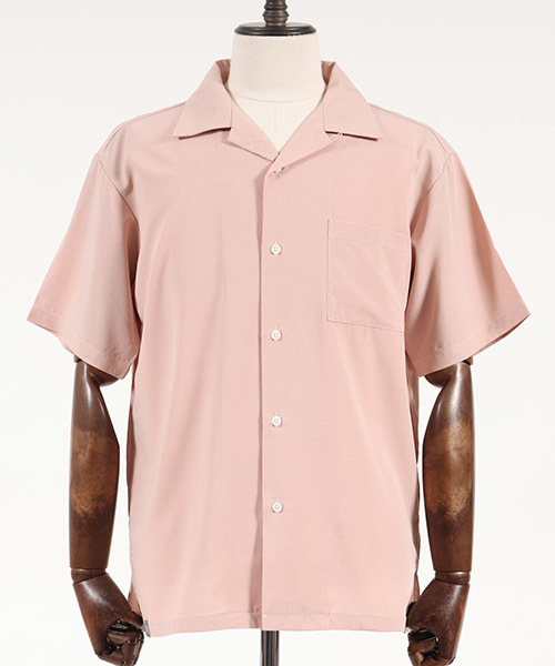 ANGENEHM(アンゲネーム)の「mhs1123-Loose Open Collar Shirts シャツ(シャツ/ブラウス・メンズ・ブラック/ベージュ/オリーブ/ピンク・M/L/S)」の12枚目の写真