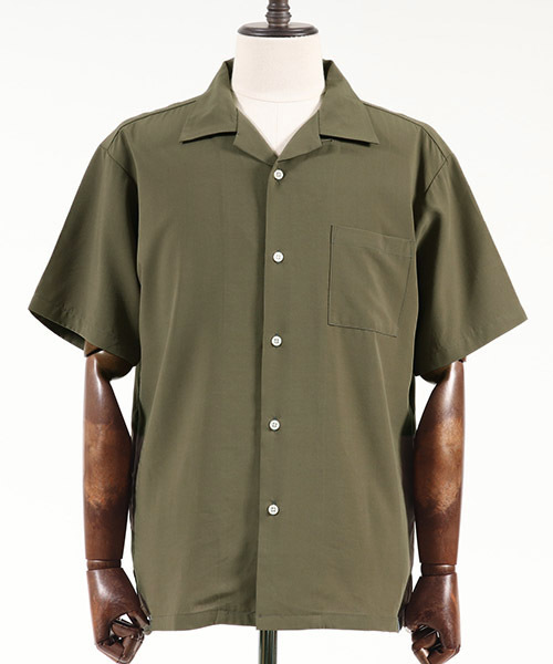 ANGENEHM(アンゲネーム)の「mhs1123-Loose Open Collar Shirts シャツ(シャツ/ブラウス・メンズ・ブラック/ベージュ/オリーブ/ピンク・M/L/S)」の14枚目の写真