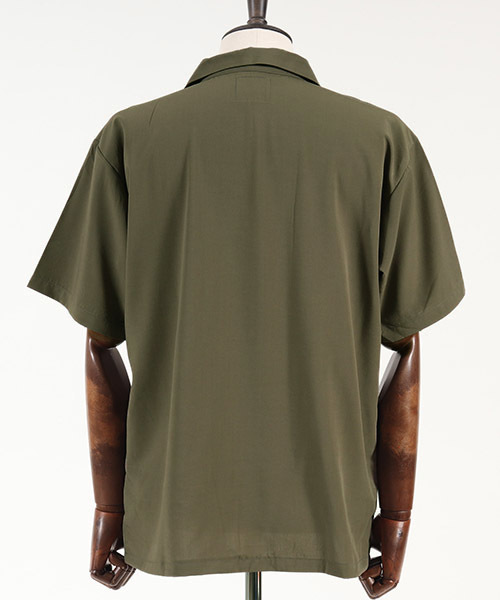 ANGENEHM(アンゲネーム)の「mhs1123-Loose Open Collar Shirts シャツ(シャツ/ブラウス・メンズ・ブラック/ベージュ/オリーブ/ピンク・M/L/S)」の15枚目の写真