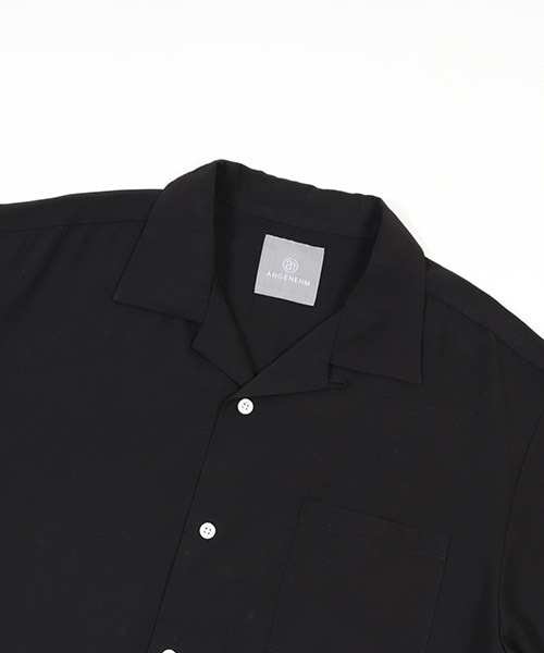 ANGENEHM(アンゲネーム)の「mhs1123-Loose Open Collar Shirts シャツ(シャツ/ブラウス・メンズ・ブラック/ベージュ/オリーブ/ピンク・M/L/S)」の18枚目の写真