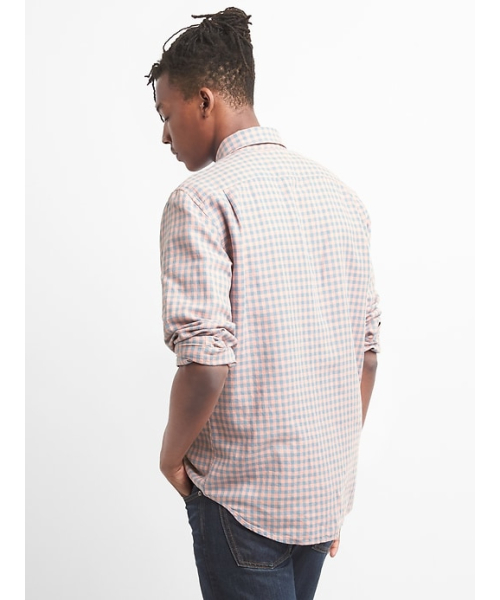 GAP（ギャップ）の「Gap スタンダードフィットシャツ（リネンコットン）（シャツ/ブラウス・メンズ・ネイビー/ライトピンク/ホワイト/その他/ライトブルー/ピンク系その他/クリアブルー・L/XXS/XL/XS/M/S）」の11枚目の写真