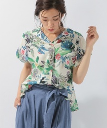 laboratory work | リーフ柄オープンカラーブラウス(シャツ/ブラウス)