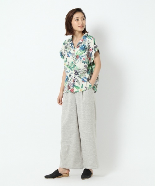 laboratory work（ラボラトリーワーク）の「リーフ柄オープンカラーブラウス（シャツ/ブラウス・レディース・ホワイト/オレンジ・MEDIUM）」の9枚目の写真