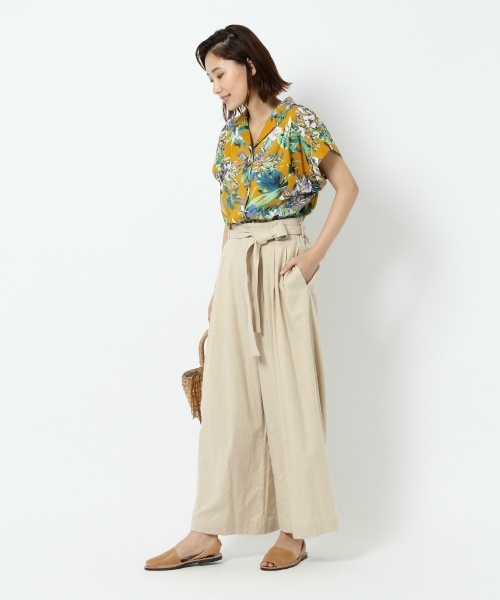 laboratory work（ラボラトリーワーク）の「リーフ柄オープンカラーブラウス（シャツ/ブラウス・レディース・ホワイト/オレンジ・MEDIUM）」の10枚目の写真