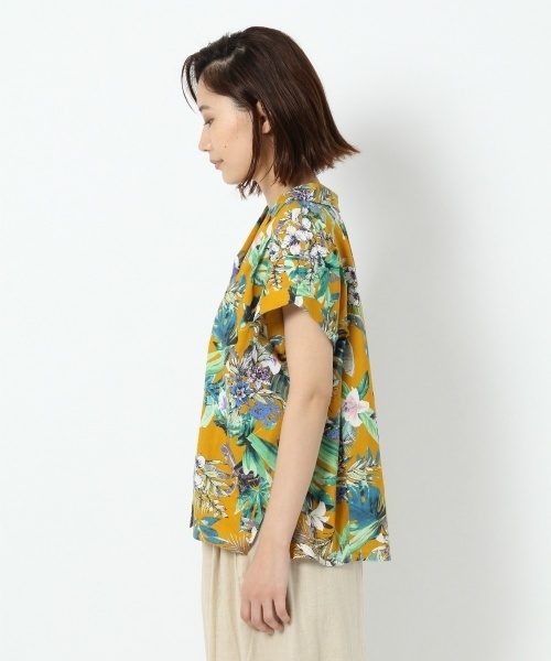 laboratory work（ラボラトリーワーク）の「リーフ柄オープンカラーブラウス（シャツ/ブラウス・レディース・ホワイト/オレンジ・MEDIUM）」の12枚目の写真