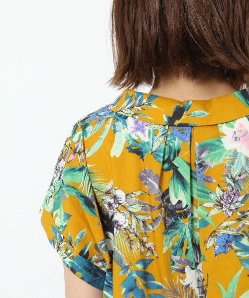 laboratory work（ラボラトリーワーク）の「リーフ柄オープンカラーブラウス（シャツ/ブラウス・レディース・ホワイト/オレンジ・MEDIUM）」の3枚目の写真