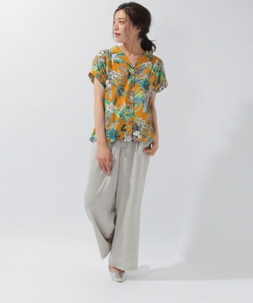 laboratory work（ラボラトリーワーク）の「リーフ柄オープンカラーブラウス（シャツ/ブラウス・レディース・ホワイト/オレンジ・MEDIUM）」の14枚目の写真