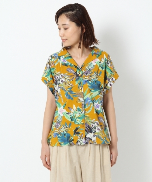 laboratory work（ラボラトリーワーク）の「リーフ柄オープンカラーブラウス（シャツ/ブラウス・レディース・ホワイト/オレンジ・MEDIUM）」の18枚目の写真