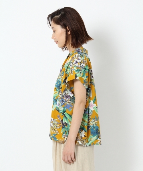 laboratory work（ラボラトリーワーク）の「リーフ柄オープンカラーブラウス（シャツ/ブラウス・レディース・ホワイト/オレンジ・MEDIUM）」の19枚目の写真