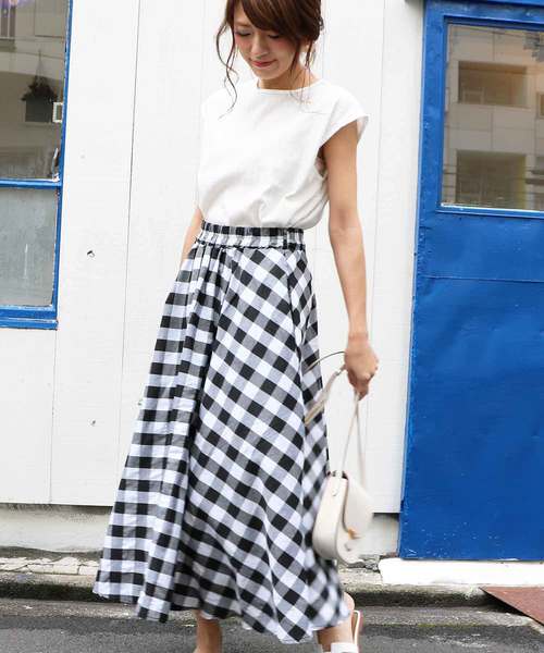 M y u(ミュー)の「ZOZO限定★ギンガムチェックフレアスカート(スカート・レディース・ブルー系その他/ブルー系その他2/ブラック系その他/ブラック系その他2・FREE)」の10枚目の写真