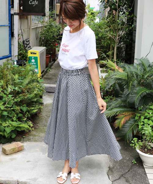 M y u(ミュー)の「ZOZO限定★ギンガムチェックフレアスカート(スカート・レディース・ブルー系その他/ブルー系その他2/ブラック系その他/ブラック系その他2・FREE)」の11枚目の写真
