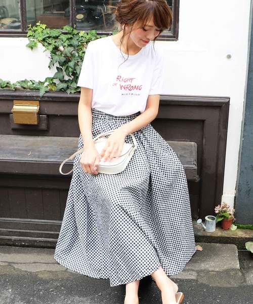 M y u(ミュー)の「ZOZO限定★ギンガムチェックフレアスカート(スカート・レディース・ブルー系その他/ブルー系その他2/ブラック系その他/ブラック系その他2・FREE)」の13枚目の写真