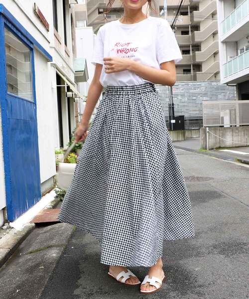 M y u(ミュー)の「ZOZO限定★ギンガムチェックフレアスカート(スカート・レディース・ブルー系その他/ブルー系その他2/ブラック系その他/ブラック系その他2・FREE)」の14枚目の写真