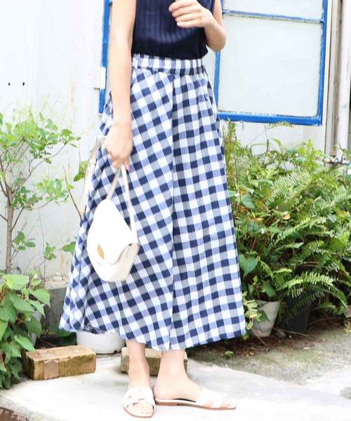 M y u(ミュー)の「ZOZO限定★ギンガムチェックフレアスカート(スカート・レディース・ブルー系その他/ブルー系その他2/ブラック系その他/ブラック系その他2・FREE)」の17枚目の写真