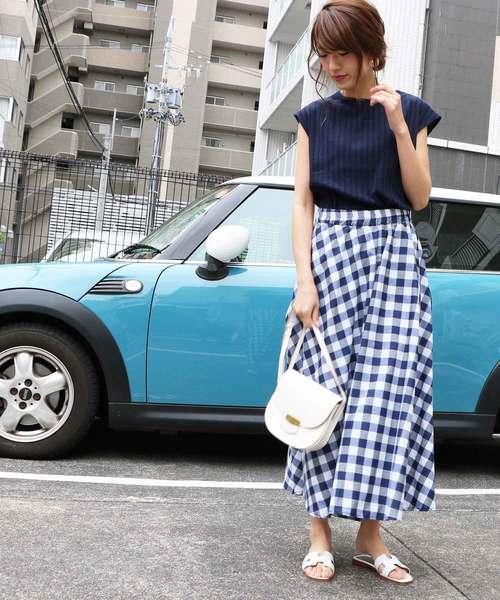 M y u(ミュー)の「ZOZO限定★ギンガムチェックフレアスカート(スカート・レディース・ブルー系その他/ブルー系その他2/ブラック系その他/ブラック系その他2・FREE)」の18枚目の写真