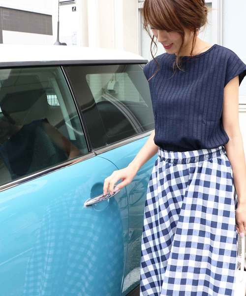 M y u(ミュー)の「ZOZO限定★ギンガムチェックフレアスカート(スカート・レディース・ブルー系その他/ブルー系その他2/ブラック系その他/ブラック系その他2・FREE)」の21枚目の写真