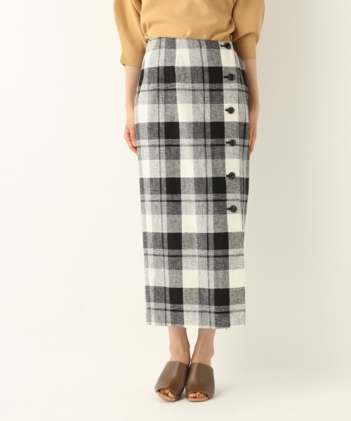 A part by（アパートバイ）の「CLボタンチェックタイトスカート 800766（スカート・レディース・ブラック系その他/ブラウン系その他・MEDIUM/LARGE）」の8枚目の写真